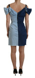 Dolce & Gabbana Two Tone Blue Patchwork Denim Mini Dress